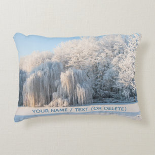 Cojín Decorativo Panorama paisajístico de la nieve helada de los ár