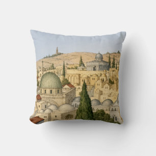 Cojín Decorativo Panorama Vintage de Jerusalén