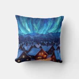 Cojín Decorativo Panoramic Stained Glass Winter Village