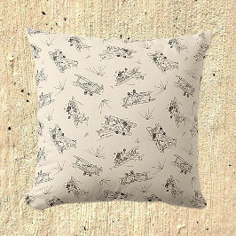 Cojín Decorativo Panorámicas de estilo Art Deco - patrón esbozado.