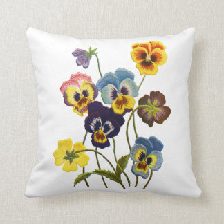 Cojín Decorativo Pansies bordados