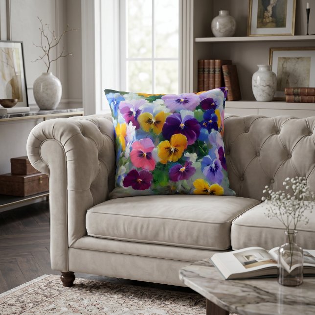 Cojín Decorativo Pansies Coloridas  (Subido por el creador)