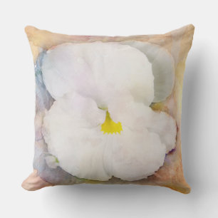 Cojín Decorativo Pansies - Un árbol de primavera en blanco