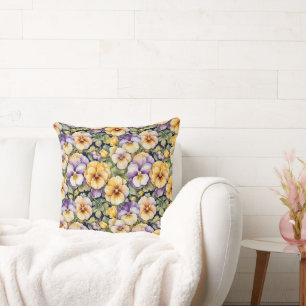 Cojín Decorativo Pansy Floral Vintage moderna