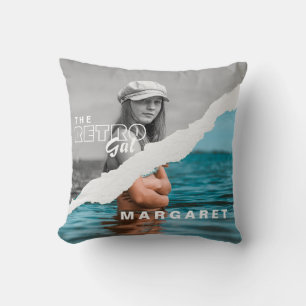 Cojín Decorativo Pantalla retro de fotografía retratada en blanco y