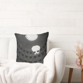 Cojín Decorativo Panteón Cráneo Ligero Roma Italia Negro y Blanco