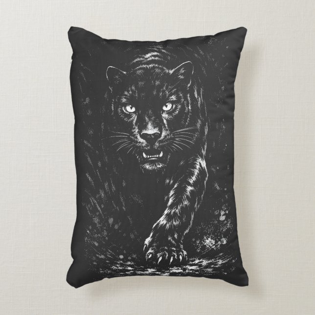 Cojín Decorativo Pantera Negra — por BurnsInHell (Frente (Vertical))