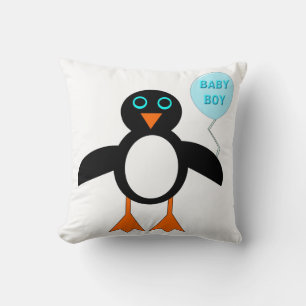 Cojín Decorativo Pañuelo pingüino lindo azul