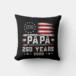 Cojín Decorativo Papa Americano Bandera 250 Años 4 de Julio Abuelo