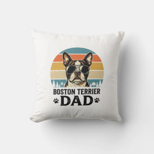 Cojín Decorativo Papá Boston Terrier Diseño Vintage Amante Perros_1