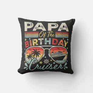 Cojín Decorativo Papá de las vacaciones de crucero de cumpleaños