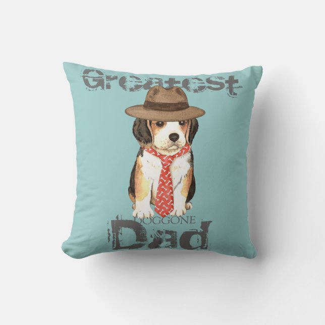 Cojín Decorativo Papá del beagle (Anverso)
