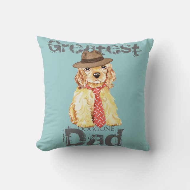 Cojín Decorativo Papá del corazón de cocker spaniel (Anverso)