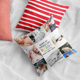 Cojín Decorativo Papá del primer padre lindo | Collage de fotos Thr