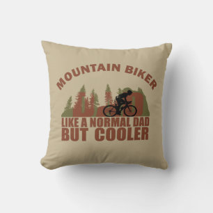 Cojín Decorativo Papá divertido en bicicleta de montaña