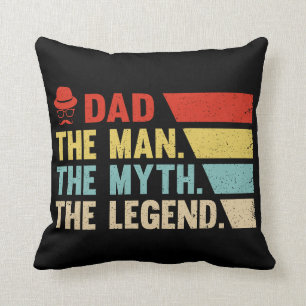 Cojín Decorativo Papá. El Hombre, El Mito, La Leyenda.