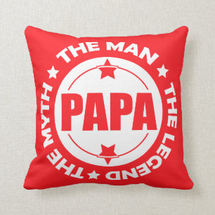 Cojín Decorativo Papá. El Hombre. El Mito. La Leyenda.