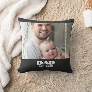 Cojín Decorativo Papá en Blanco y Negro Establecido Foto Negrita