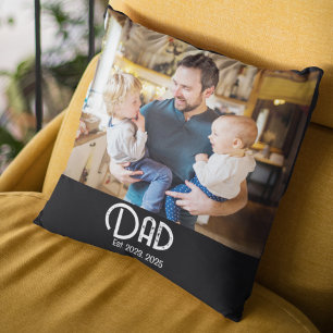 Cojín Decorativo Papá Establecido Foto Escritura Negra Grunge