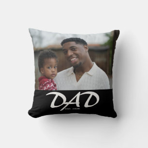 Cojín Decorativo Papá Estableció Foto Moderna y Negrita