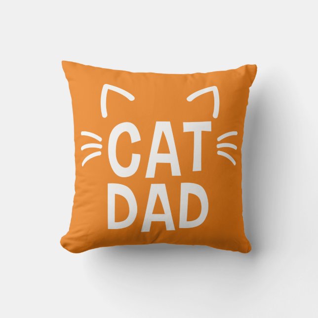 Cojín Decorativo Papá Gato Con Oídos Y Whiskers (Anverso)