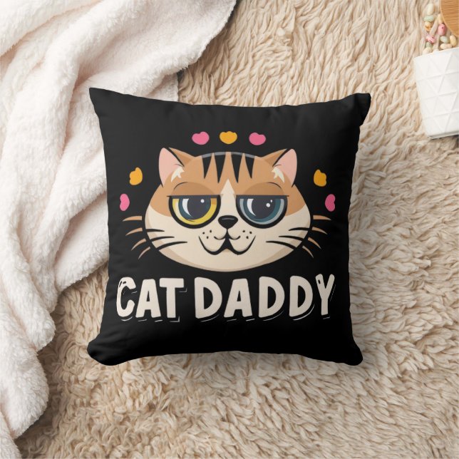 Cojín Decorativo papá gato, padre amante del gato mascota papá gato (Manta)