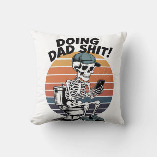 Cojín Decorativo Papá Inodoro Esqueleto