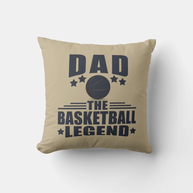 Cojín Decorativo Papá la leyenda del baloncesto divertidos regalos  (Anverso)
