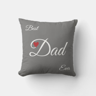 Cojín Decorativo Papá moderno con el mejor corazón en gris