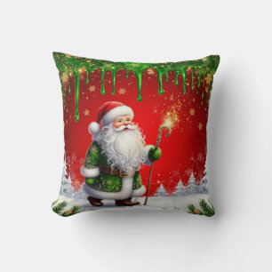 Cojín Decorativo Papá Noel a través de un maravilloso paisaje navid