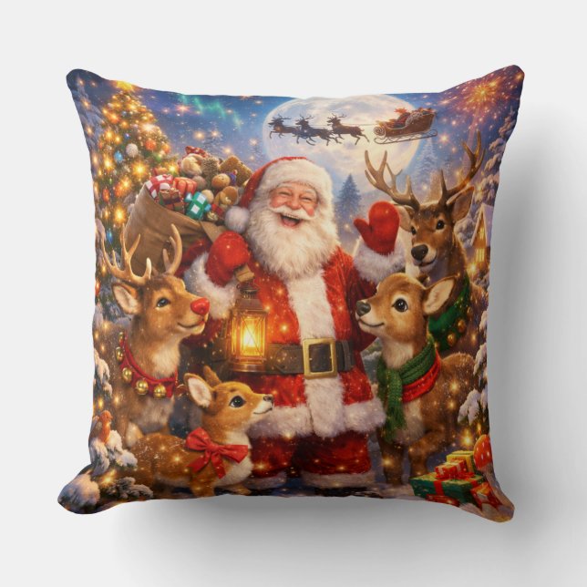 Cojín Decorativo Papá Noel adorable (Anverso)