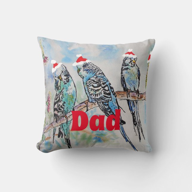 Cojín Decorativo Papá Noel Budgies Parrot (Anverso)