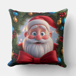 Cojín Decorativo Papá Noel de dibujos animados festivos de Navidad