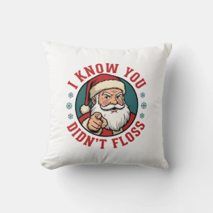 Cojín Decorativo Papá Noel Divertido No Usó Hilo Dental Dentista de