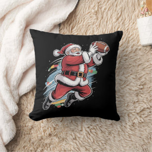 Cojín Decorativo Papá Noel jugando fútbol americano Navidad 