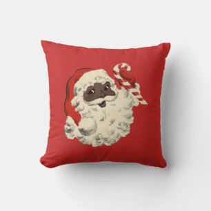 Cojín Decorativo Papá Noel negro con bastón de caramelo