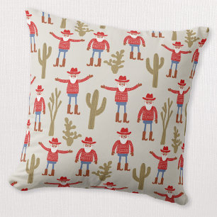Cojín Decorativo Papá Noel Vaquero Navidad Occidental