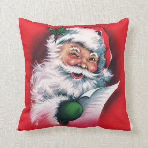 Cojín Decorativo Papá Noel Vintage, Feliz Navidad, Papá Noel feli