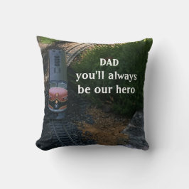 Cojín Decorativo Papá, nuestro héroe con tren