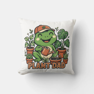 Cojín Decorativo Papá Planta Rana Regando Plantas de Interior Diver