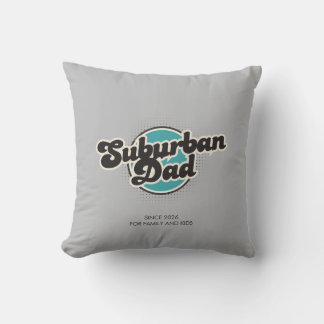Cojín Decorativo Papá Suburbano, Logotipo Retro Negro Azul