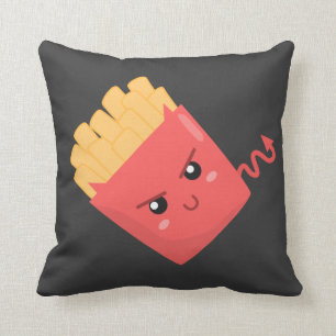 Cojín Decorativo Papas fritas francesas malvadas pero Kawaii