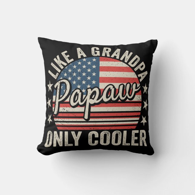 Cojín Decorativo Papaw como un abuelo solamente bandera estadounide (Anverso)