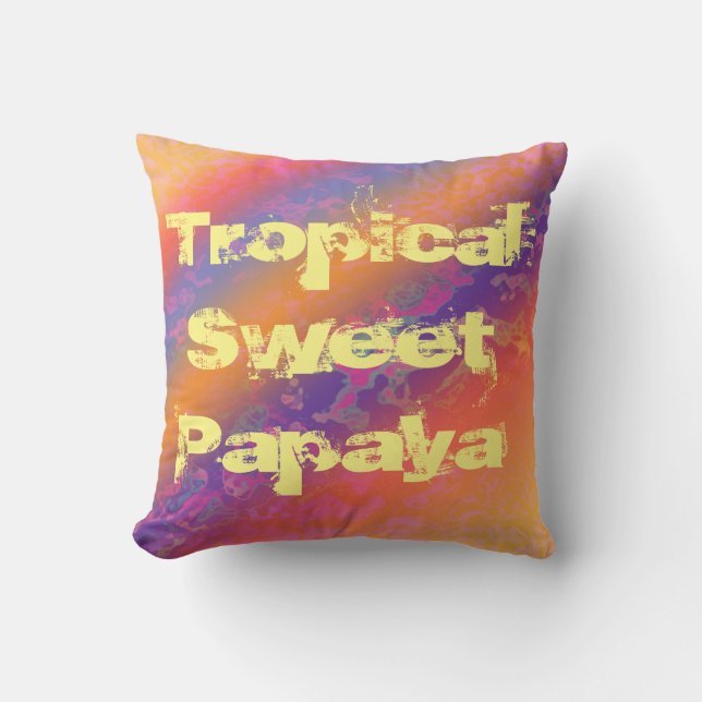 Cojín Decorativo Papaya dulce tropical (Anverso)