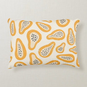 Cojín Decorativo Papaya Tropical: Grunge, Mano Cortada.