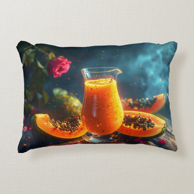 COJÍN DECORATIVO PAPAYA - TROPICAL KISS (Anverso)
