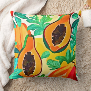 Cojín Decorativo Papaya tropical pop Art