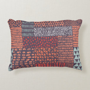 Cojín Decorativo Papel bohemio: diseño a mano sin costuras.