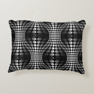 Cojín Decorativo Papel de escritorio de las olas punteadas negro y 