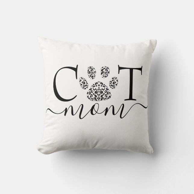 Cojín Decorativo Papel de mamá de gato (Anverso)